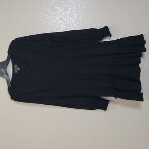 Harper 241 V-Neck Ruffle Tiered Dress Black Medium Casual